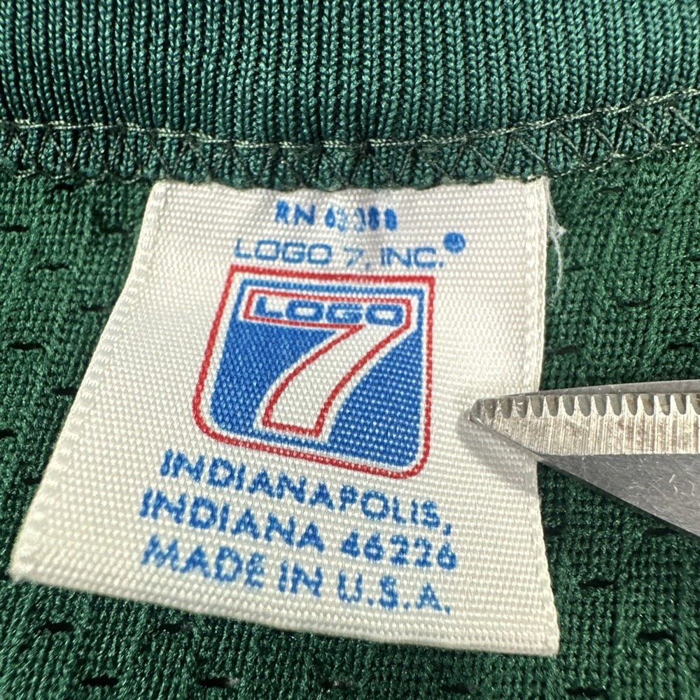 VTG 90s Logo 7 Michigan State Football Jersey #35 Men XX 54-56 Green Made in USA - Picture 3 of 16